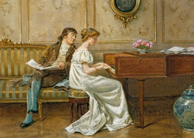 The New Spinet by George Goodwin Kilburne